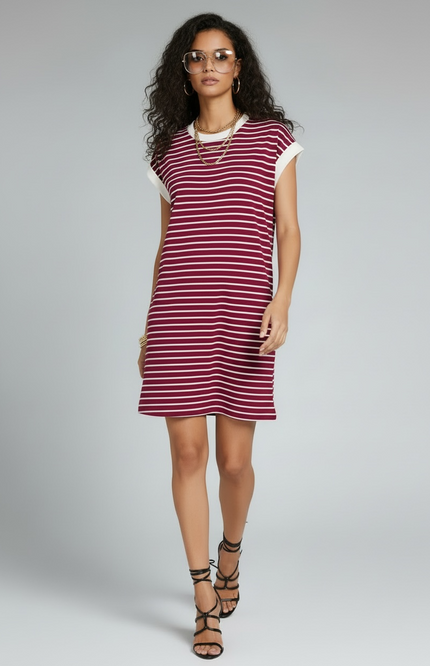 Unmatched Stripes T-Shirt Dress
