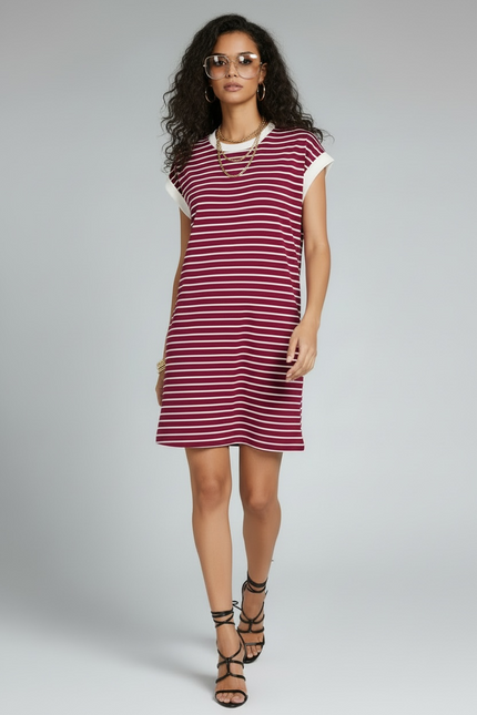 Unmatched Stripes T-Shirt Dress