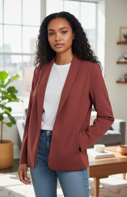 The Unmatched Blazer with Lining - Burgundy