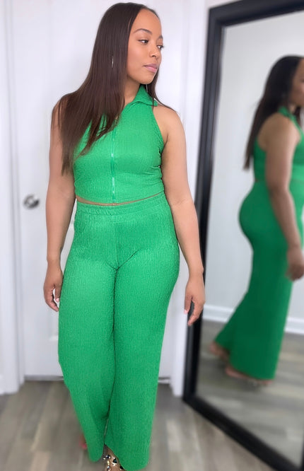 Everyday Two Piece Collar Set - Green