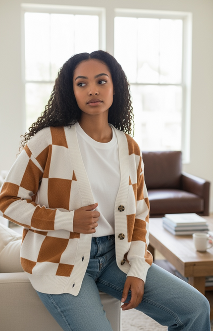 Unmatched Checkered with Love Cardigan