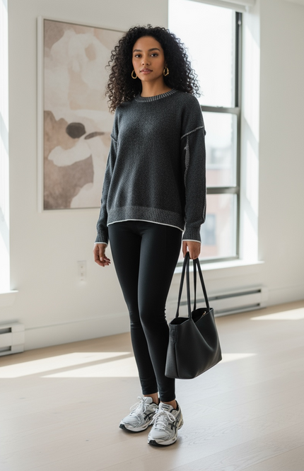 Modern Muss Exposed Seam Two-Tone Sweater
