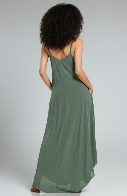 Woven Crinkle Cami Maxi Dress - Ash Jade