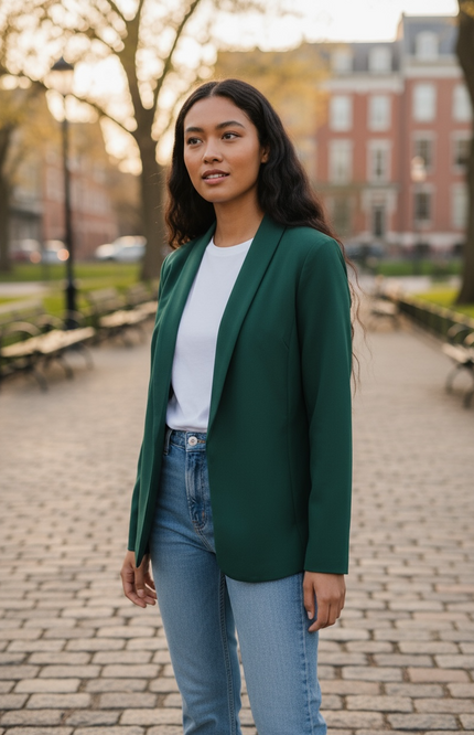The Unmatched Blazer with Lining - DK Green