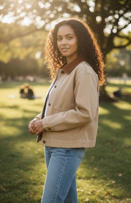 Modern Barn Chic Jacket - Taupe & Brown