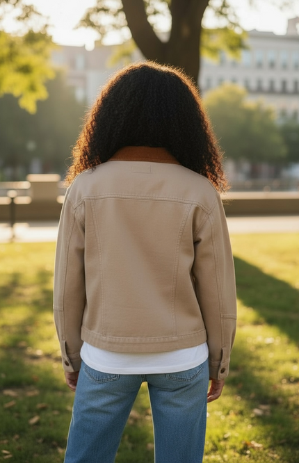 Modern Barn Chic Jacket - Taupe & Brown
