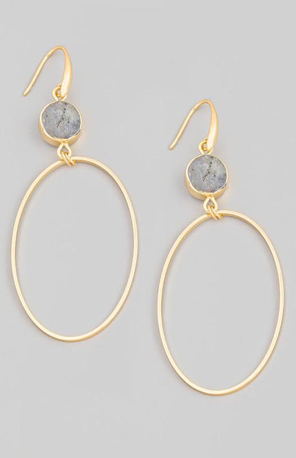 Amira Circle Stone Earrings