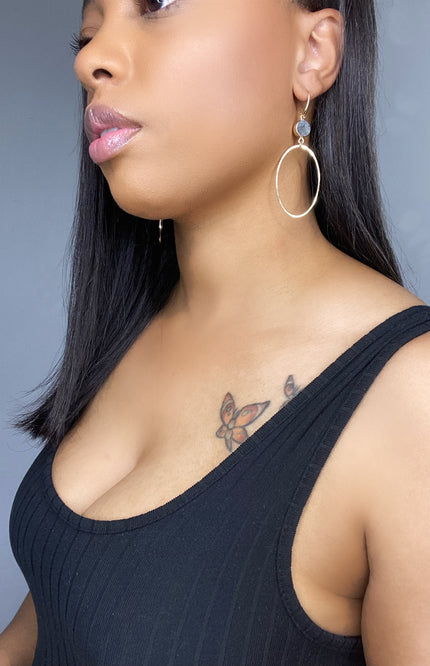 Amira Circle Stone Earrings