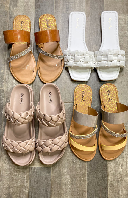 Unmatched Daydream White Braided Slide Sandal