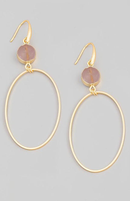 Amira Circle Stone Earrings