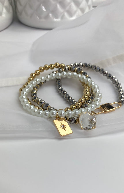 Unmatched Lock Charmed Beaded Bracelet