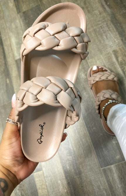 Unmatched Braided Slide - Taupe